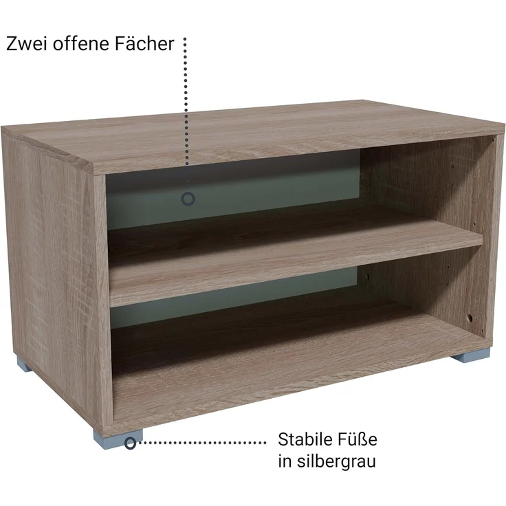 BADEDU VEER Regal 70 cm breit, Braun, 2 Fächer – Bild 4