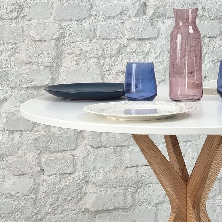 Ragaba runder Esstisch, MDF & Massives Eschenholz, Salbei Grün, Ø 80 cm – Bild 3