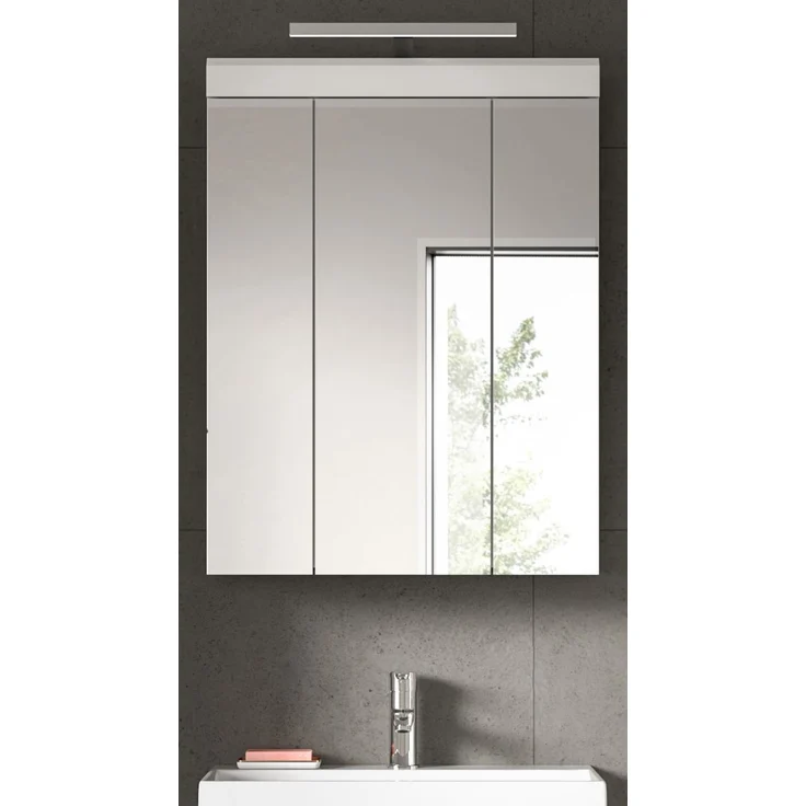 Badezimmer Spiegelschrank Shawn in weiß Hochglanz 60 cm – Bild 2