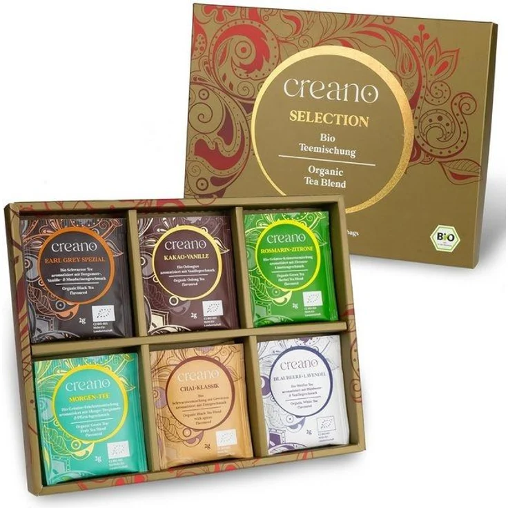 Creano Teebox Creano Tee Geschenkset 24er oder 48er Set organic verschiedene Sorten, (24-tlg) – Bild 4