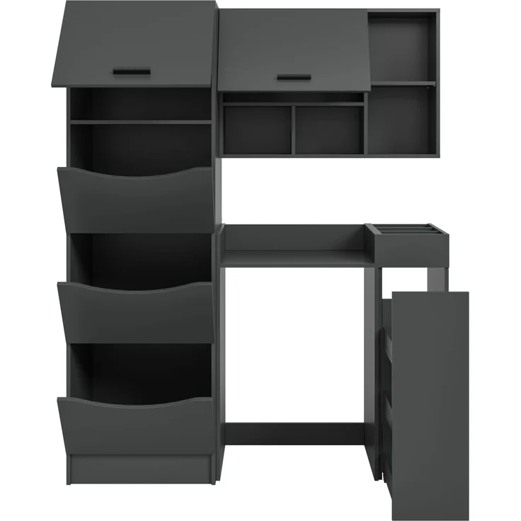 Waschmaschienenumbau Set (B/H/T: 145x195x62 cm) in anthrazit Nachbildung – Bild 4
