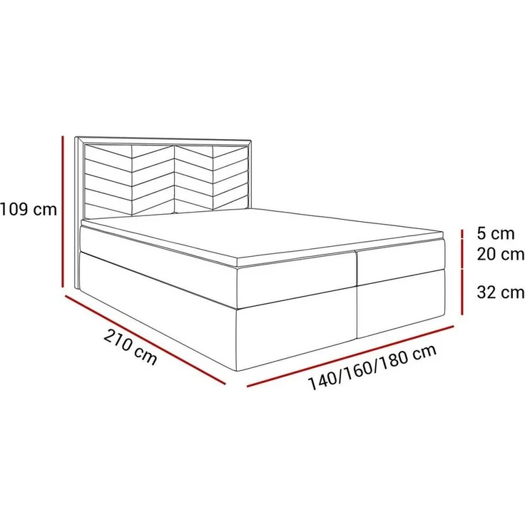 Lookway Boxspringbett AURORA mit Bettkasten und Topper (Bett mit topper) – Bild 3