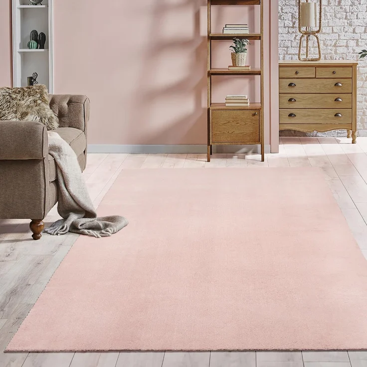the carpet Relax kuscheliger Kurzflor Teppich, Anti-Rutsch Unterseite, Waschbar bis 30 Grad, Super Soft, Felloptik, Blush, 200x280 cm – Bild 1