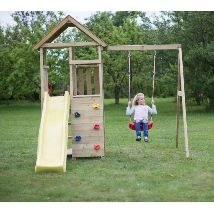 Wendi Toys Holz 'Pelikan', inkl. Picknicktisch, Schaukel und Rutsche, Natur, 280 x 270 x 270 cm, max. Belastbarkeit 50 kg – Bild 2