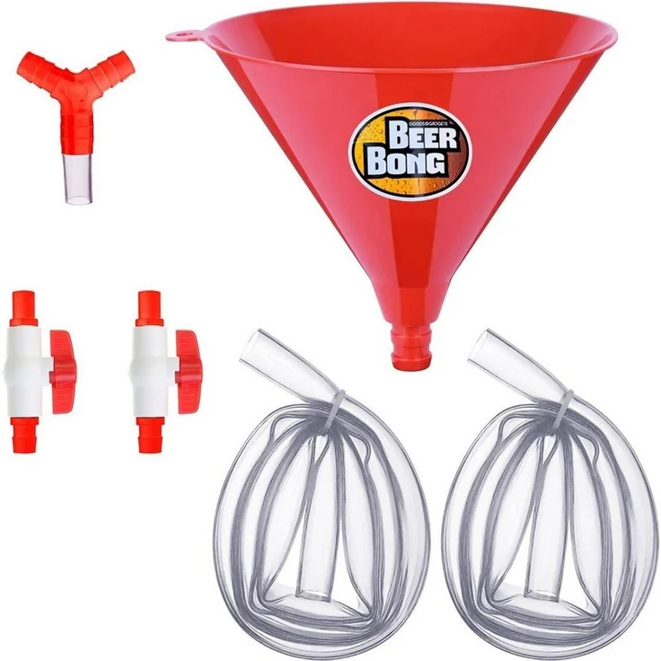 Goods+Gadgets Trichter Biertrichter Bier-Bong, (Bier-Stürzer, mit Absperrhahn), Trinkspiel – Bild 2