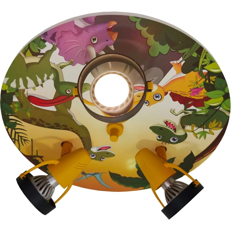 Kinderzimmer Deckenstrahler 3-flammig mit Dino Motiv, Ø 35cm – Bild 2