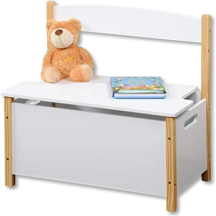 Kesper | Kindertisch-Set mit 2 Stühlen und Sitzbank | Faserplatte & Holz | Farbe: Weiß | ideal für Kinderzimmer und Spielbereiche – Bild 4