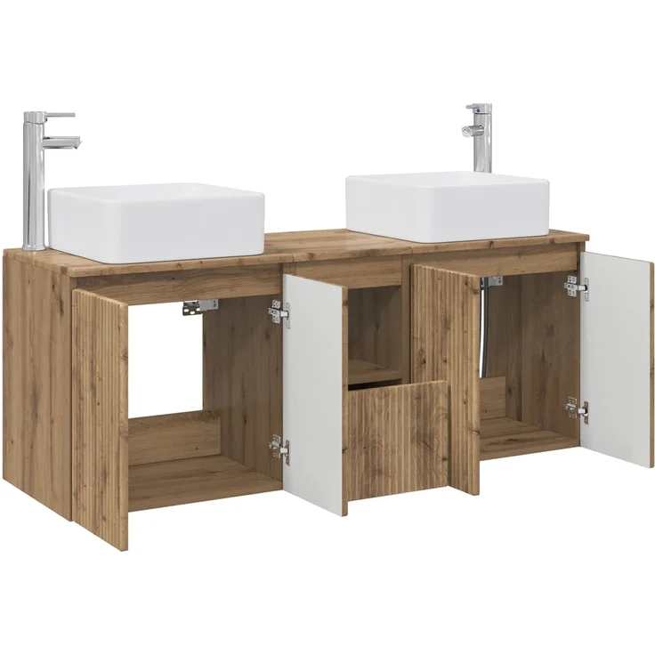 vidaXL Badezimmerschrank-Set 3 stk. Artisan-Eiche 135 x 35 x 80 cm 3405666 – Bild 4