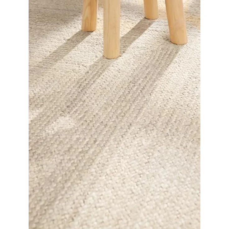 Hanse Home Juno Juteteppich - Natur Wohnzimmerteppich aus 100% Jute, Handgewebt - Robust & Pflegeleicht - Moderner, Boho Naturfaser Teppich für Wohnzimmer, Schlafzimmer - Reinweiß, 200x300cm – Bild 8
