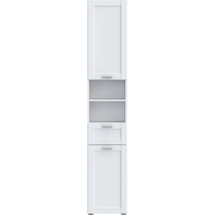 Seitenschrank >LOKKO< 2 Türen, 1 Schub, 2 Fächer, Weiss - 35,2x190,5x31,3cm (BxHxT) – Bild 1