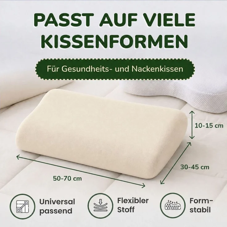 leevitex® Kissenbezug für Gesundheitskissen & Nackenkissen, 30-45x50-70x10-15 cm, (2 Stück), Jersey-Stretch mit Rundumgummizug, 97% Baumwolle, 3% Elasthan – Bild 3