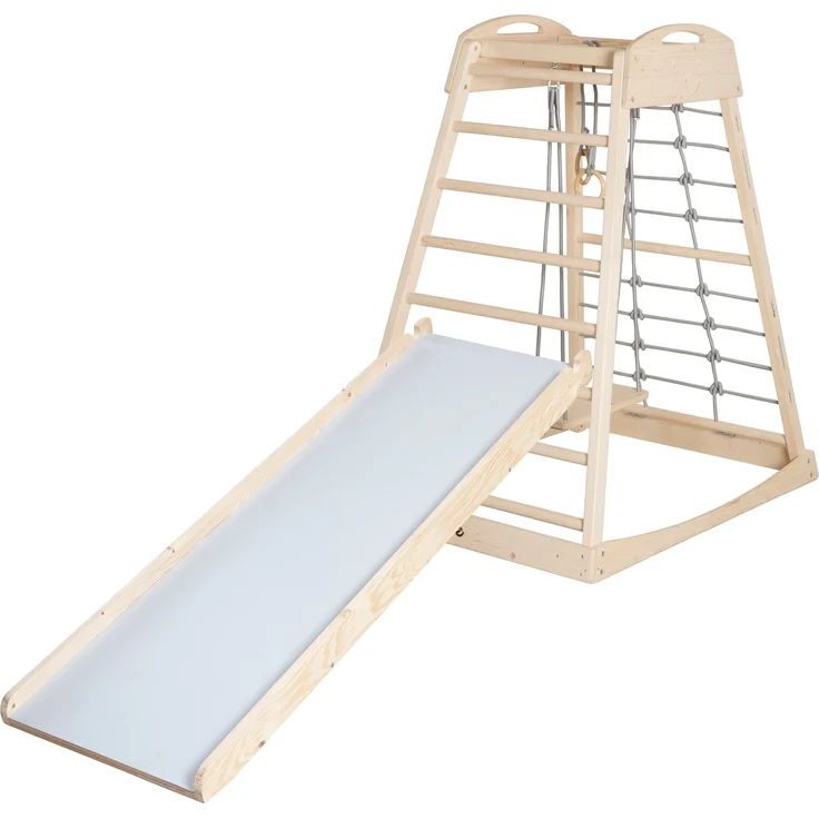 roba Rutschbrett aus Holz - Zubehör für Kletterdreieck & Spielturm - Natur / Grau – Bild 11