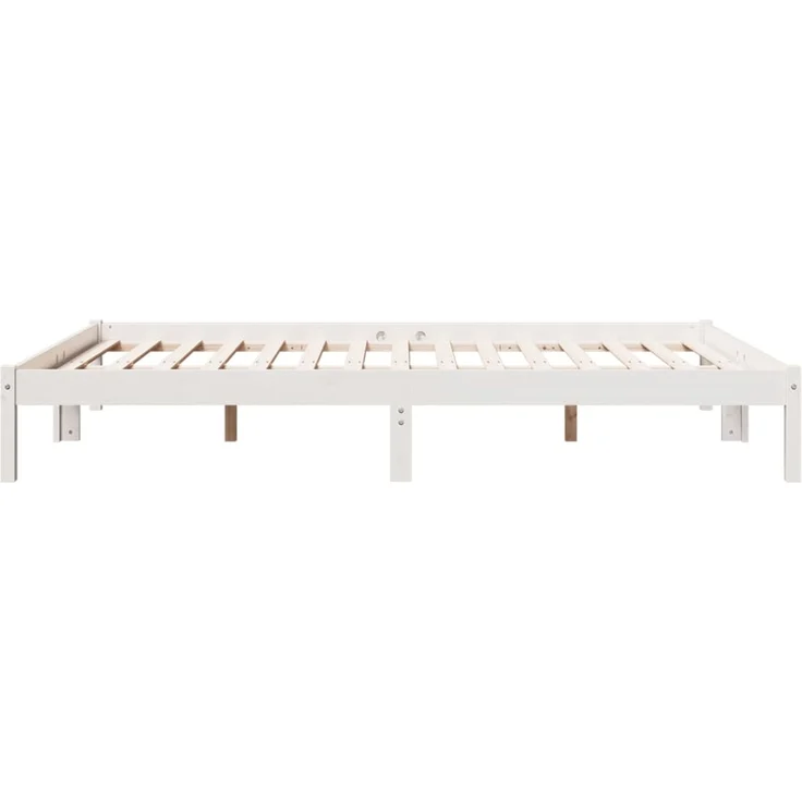 vidaXL Massivholzbett Extra Lang ohne Matratze Weiß 160x220 Kieferholz 852423 – Bild 6