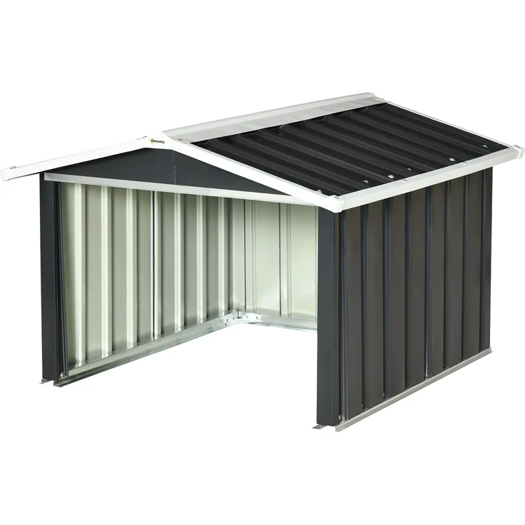 MELAYR, Gartenhaus für Mähroboter – Garage für Mähroboter – graues Stahlblech, 116 x 50 x 8 cm, Grau – Bild 2