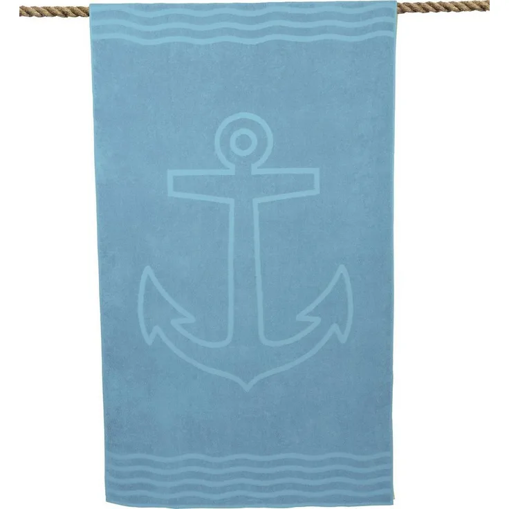 Wewo fashion Strandtuch Anker, Frottee (1-St), Badetuch, Uni Farben, mit Motiv, reine Baumwolle