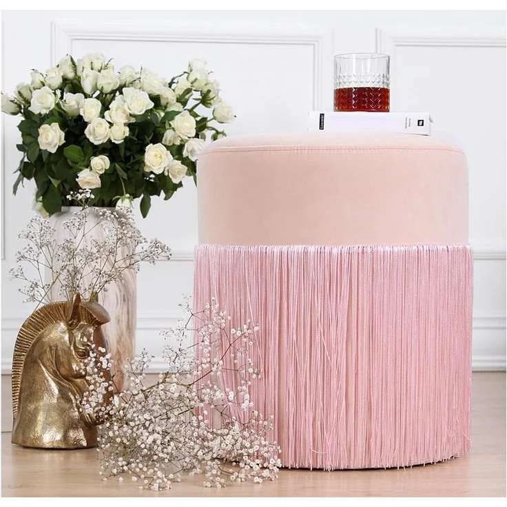Hanah Home 'Merkur - Pink' Pouffe, Rosa, 45 x 40 x 45 cm – Bild 6