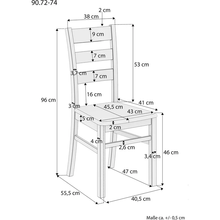Stuhl Holzstuhl Massivholzstuhl für Esszimmer Buche natur V-90.72-74 Einzelartikel – Bild 3