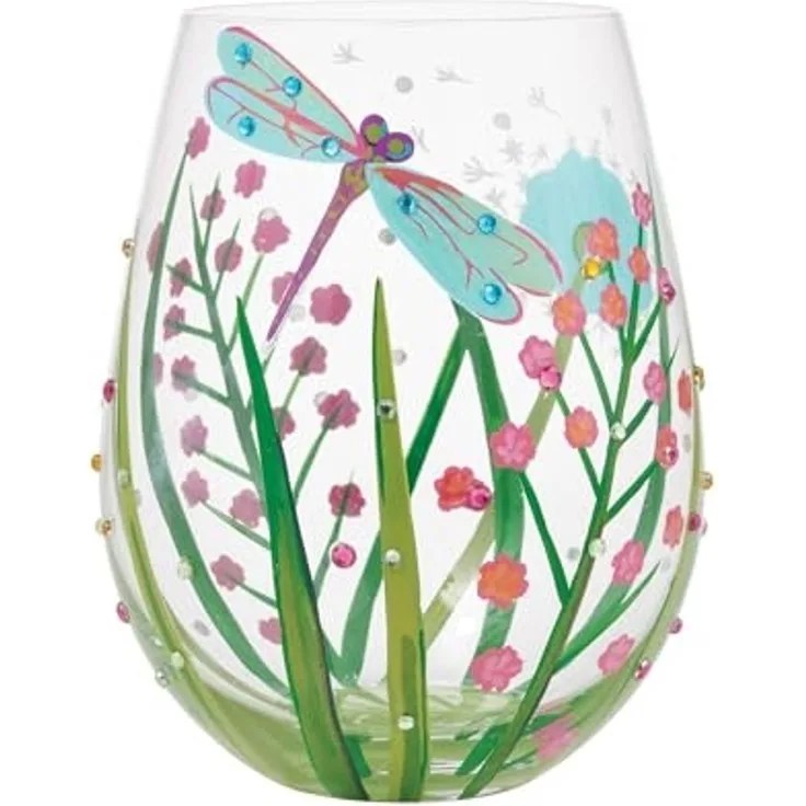 Lolita Dragonfly Stemless Glass, Glas, multicoloured, 10 x 10 x 12. 5 cm