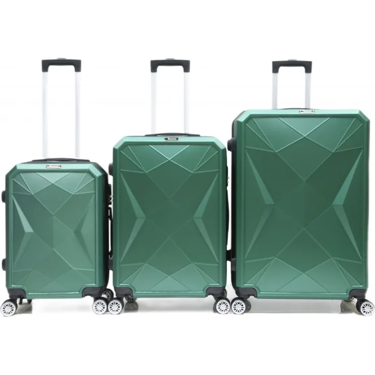 Rungassi Hartschalenkoffer Trolley Reisekoffer Koffer Set CF-ABS03 grün