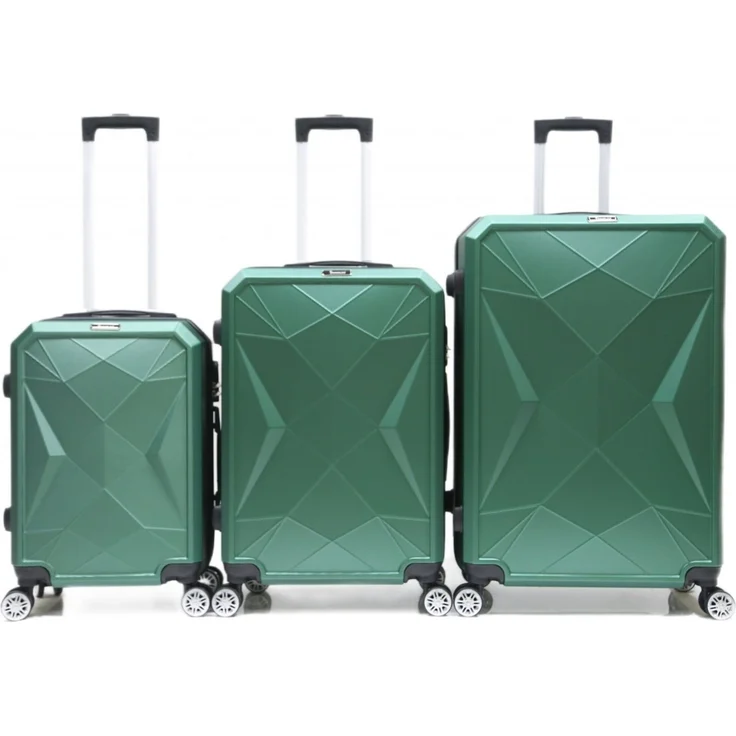 Rungassi Hartschalenkoffer Trolley Reisekoffer Koffer Set CF-ABS03 grün