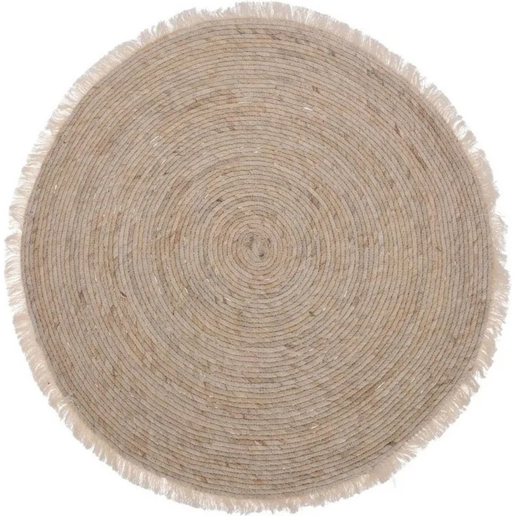 Excellent Houseware Teppich Maisstrohteppich für Wohnzimmer, rund, Ø 80 cm, rund, Höhe: 10 mm