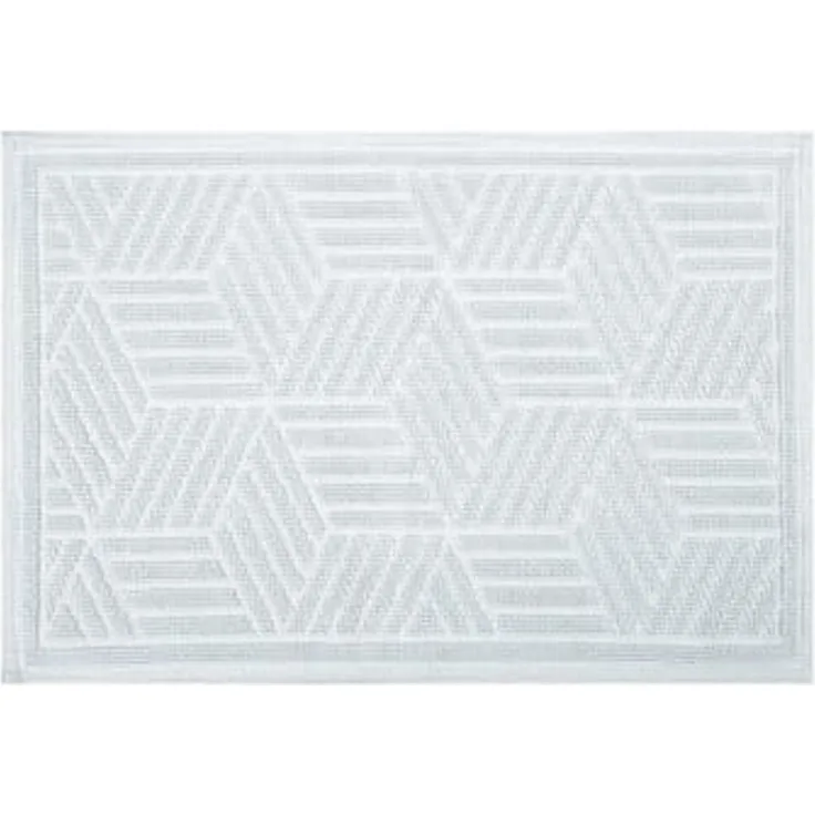 Spirella Badteppich Badvorleger Duschvorleger "Cubo" waschbar, rutschfest Badematte 50x80 cm – weiß