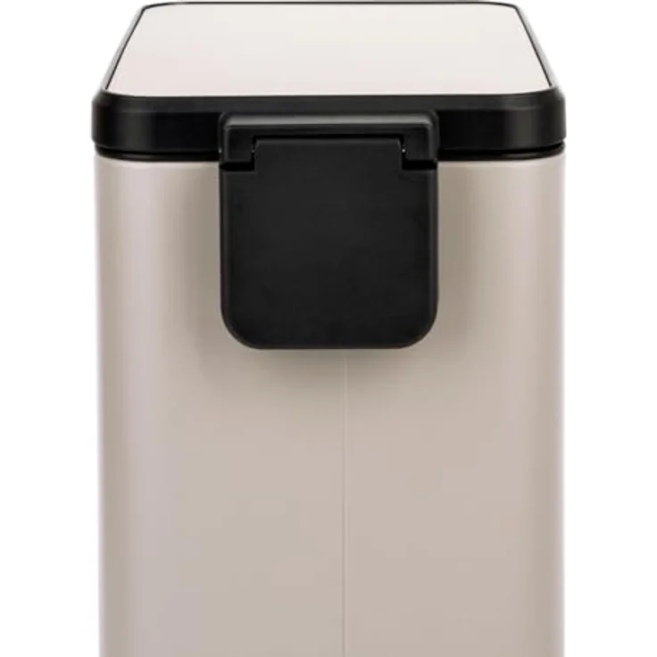 SVITA Mülleimer STM15, Edelstahl Treteimer 15L mit Soft-Close & Inneneimer, pulverbeschichtet in Taupe – Bild 6