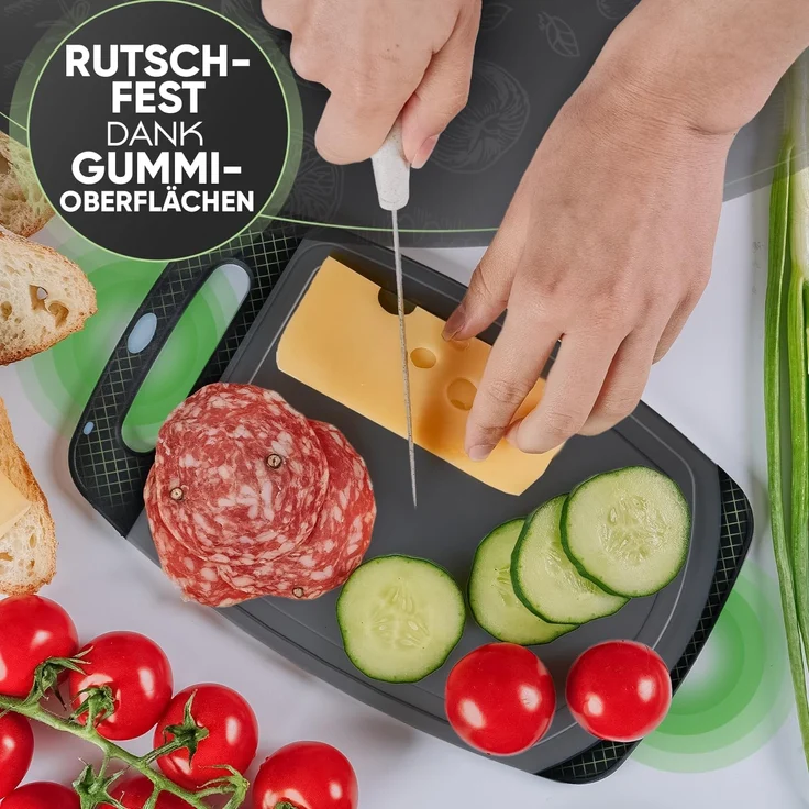 Loco Bird Frühstücksbrett Schneidebrett Kunststoff BPA freie - Brettchen 25x16cm, Cutting Board, (Hygienisches Brett für die Küche, 6-St, Vielseitiges Schneidbrett), Frühstücksbrettchen Spülmaschinenfest – Bild 5