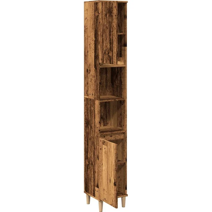 vidaXL Badschrank Altholz-Optik 30x30x190 cm Holzwerkstoff 857102 – Bild 5