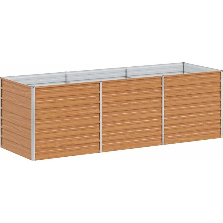 vidaXL Hochbeet Hellbraun 240 x 80 x 77 cm Verzinkter Stahl 42017336 – Bild 6