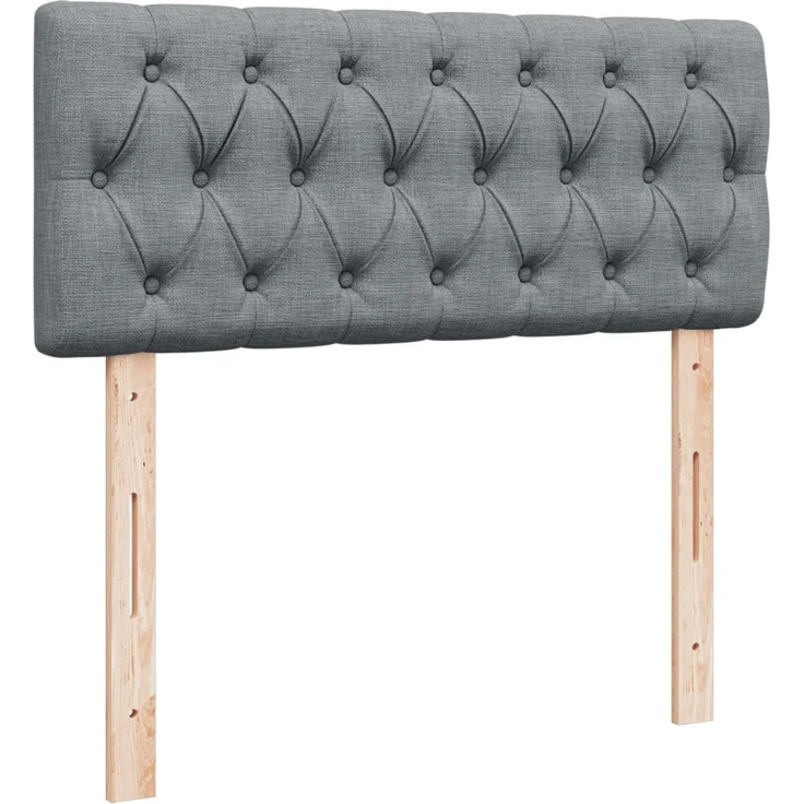vidaXL Boxspringbett mit Matratze Hellgrau 120x200 cm Stoff 3288954 – Bild 12