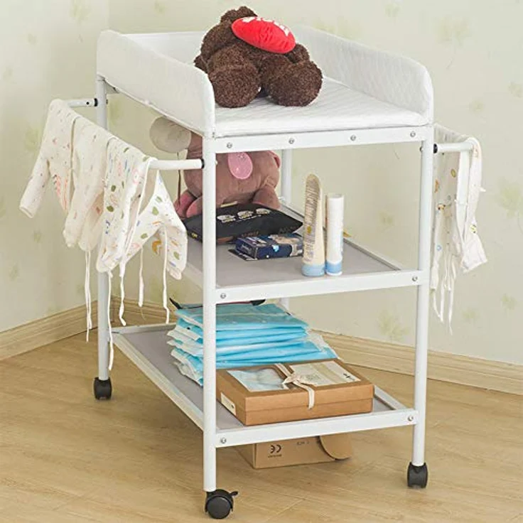 Faltbare Wickelauflage für Neugeborene mit stabiler Struktur, tragbare Wickelauflage mit Stauraum, Massagetisch mit Netztaschen und platzsparend, antibakteriell – Bild 3