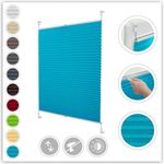 Lichtblick Sonnenschutzsysteme GmbH Plissee Nizza 45 cm x 130 cm (BxL) Blau Tageslicht; einfache Installation mit Klemmträgern; verspannt
