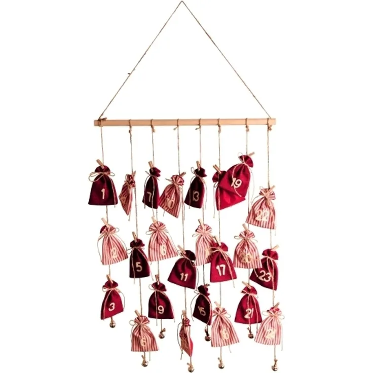 „Det Gamle Apotek“-Adventskalender 85 x 56 cm Polyester rot