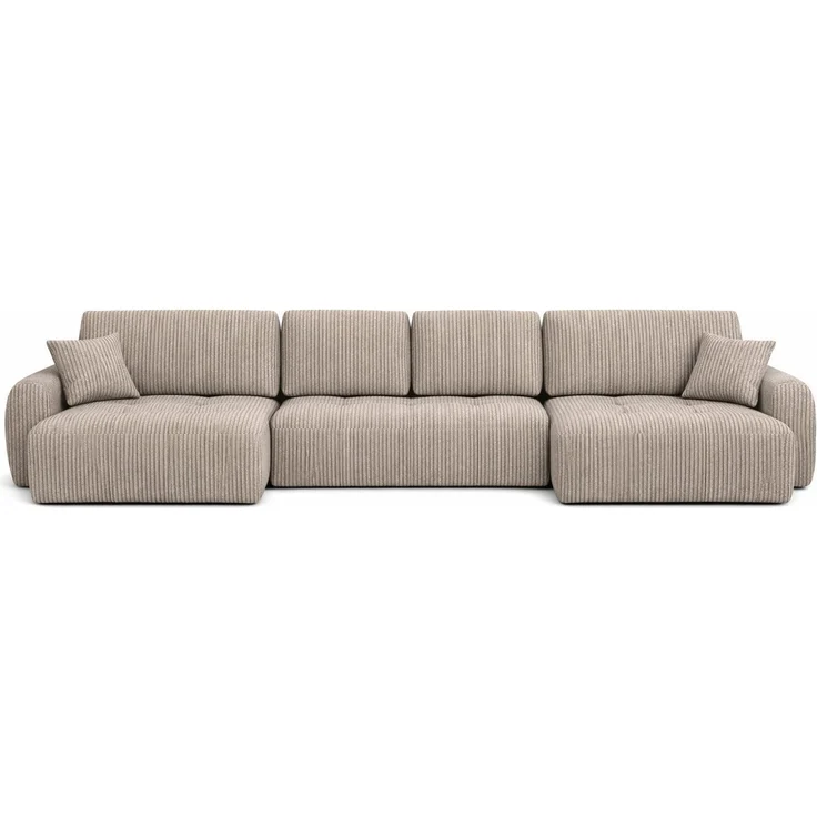 Kaiser Möbel Ecksofa mit Schlaffunktion und Bettkasten, Sofa U-Form, Cordstoff Poso, Ivo U, Strapazierfähiger Cordstoff,Hoher Sitz- und Schlafkomfort