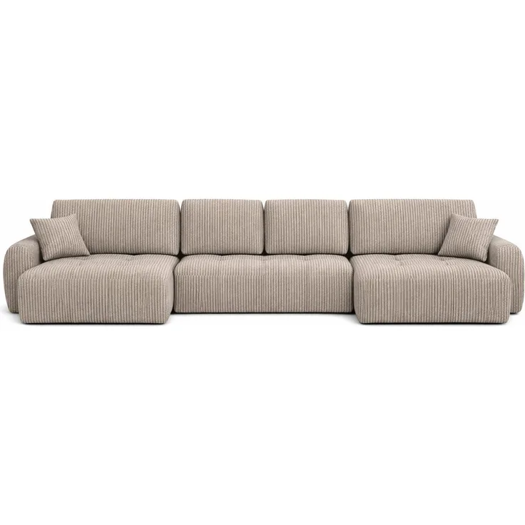 Kaiser Möbel Ecksofa mit Schlaffunktion und Bettkasten, Sofa U-Form, Cordstoff Poso, Ivo U, Strapazierfähiger Cordstoff,Hoher Sitz- und Schlafkomfort