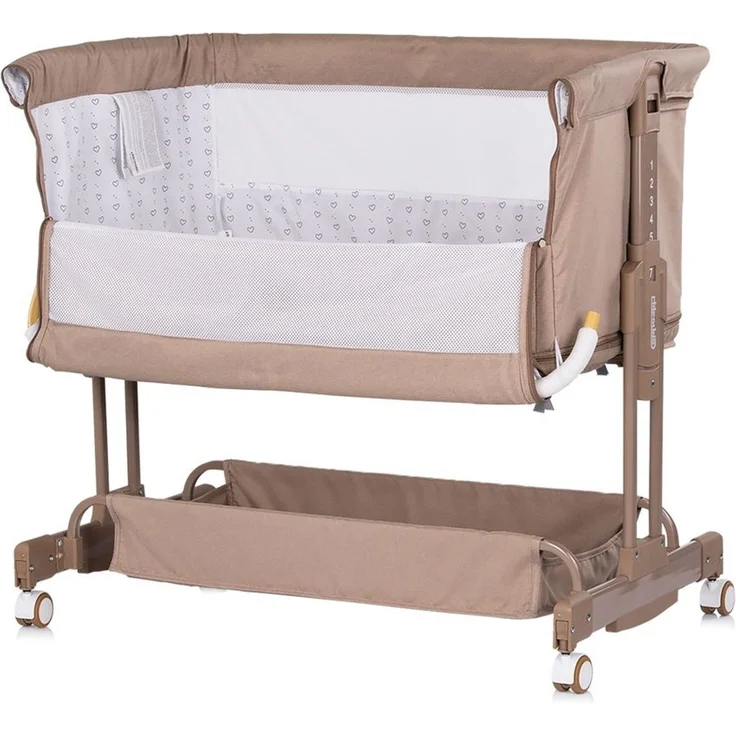 Chipolino Beistellbett Zen 2 in 1 Babybett Schaukelfunktion 7 Höhen Moskitonetz beige – Bild 3