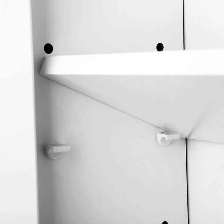 Vasagle Spiegelschrank, Badezimmerschrank, Aufbewahrungsschrank mit 3 Türen, fürs Badezimmer, 15 x 60 x 55 cm, mit verstellbaren Regalebenen, modern, weiß BBK22WT – Bild 4