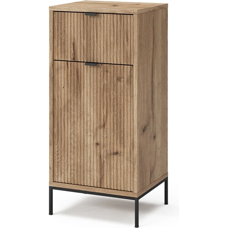 Badschrank Eliza Viking Oak 40 x 87 cm mit Tür und Schublade Vicco – Bild 1