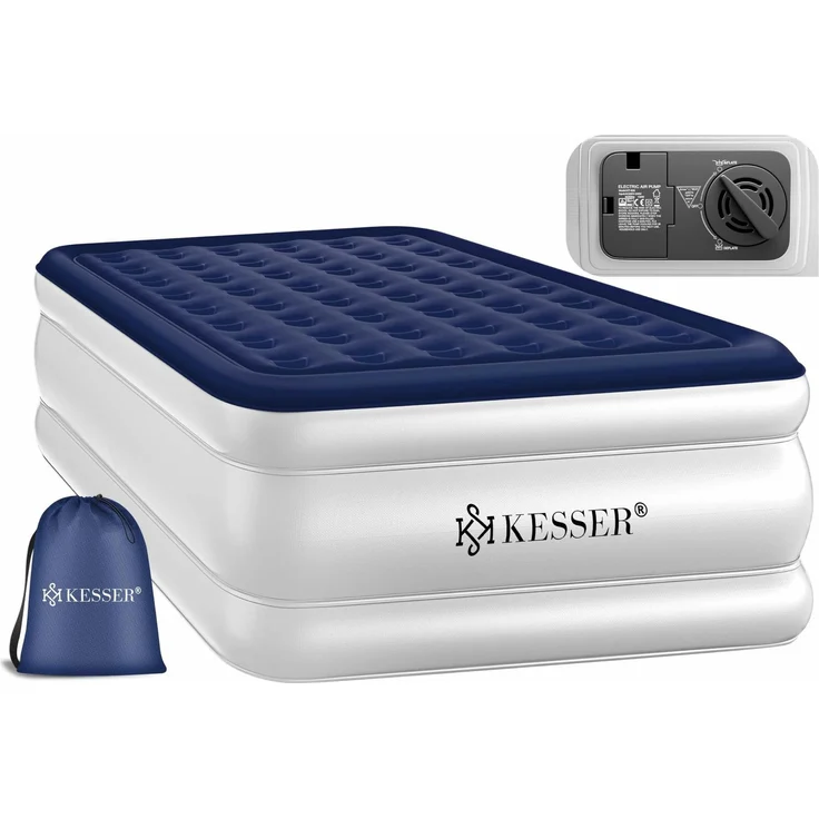 KESSER® Aufblasbare Matratze Luftbett Selbstaufblasend Gästebett mit eingebauter elektrischer Pumpe, Luftmatratze für Camping oder Heimgebrauch Mit Tasche, geeignet für 1 Person - 203 x 95 x 51 cm