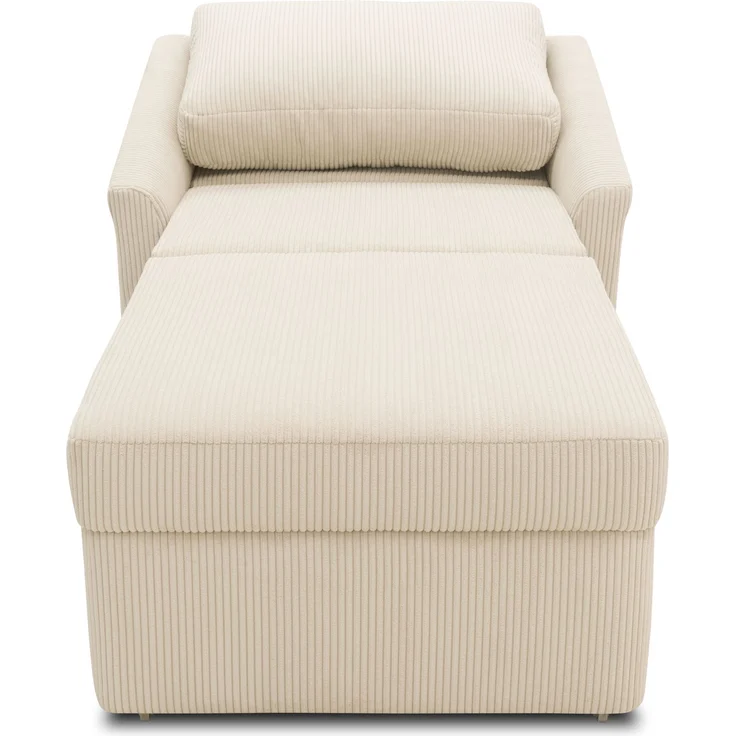 DOMO. collection Sessel Relax Box, Polstersessel mit Boxspringfederung und Schlaffunktion, Armsessel, Cocktailsessel, Loungesessel, 108 x 96 x 86 cm (BxTxH), beige – Bild 6