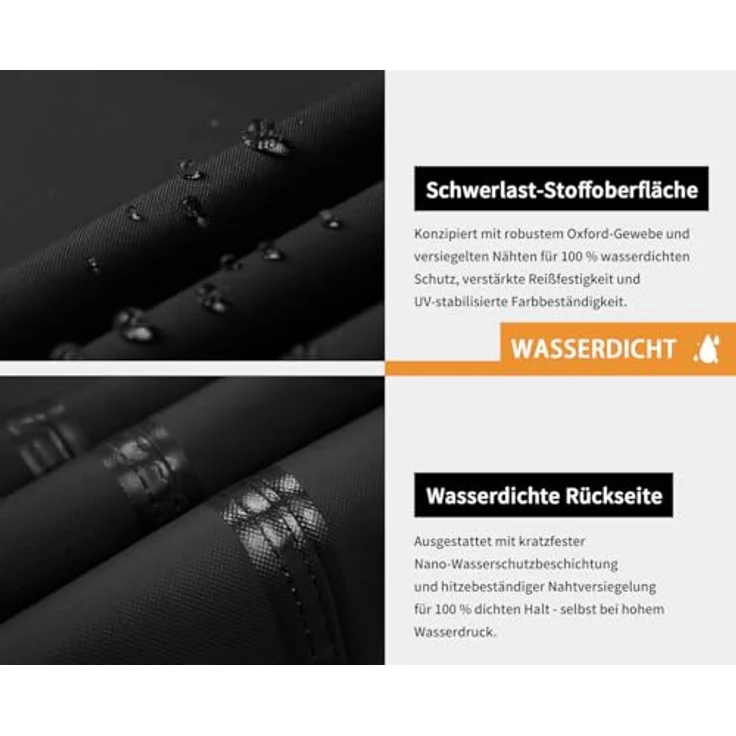 Dokon 2 Sitzer Gartenbank Abdeckung, wasserdicht und winddicht aus robustem Oxford-Gewebe mit Belüftungsöffnungen, Schwarz, 134x66x63/89cm – Bild 4
