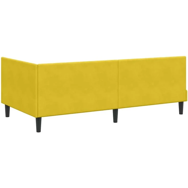 vidaXL Eckbettgestell mit Kopfteil Gelb 100 cm x 200 cm Samt 42016364 – Bild 6