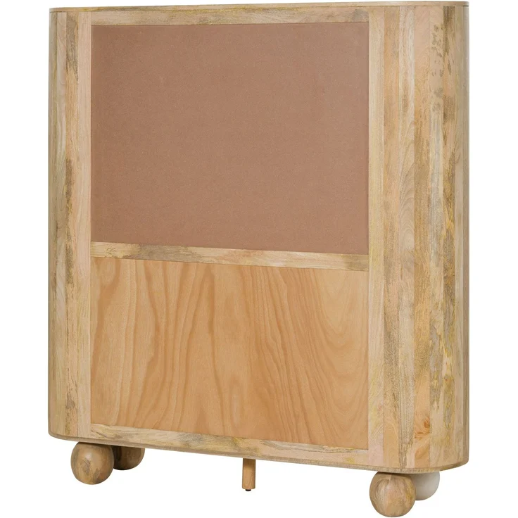 Highboard Mango 150x40x160 natur lackiert / Marmor weiß FLORENZ #127 – Bild 8