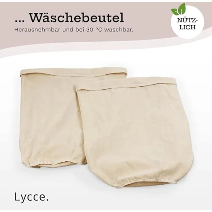 Lycce Wäschesortierer Lycce Wäschekorb 2 Fächer, Wäschebox mit Deckel und Wäschesack, 46 Liter, 2 Fächer, Deckel – Bild 4