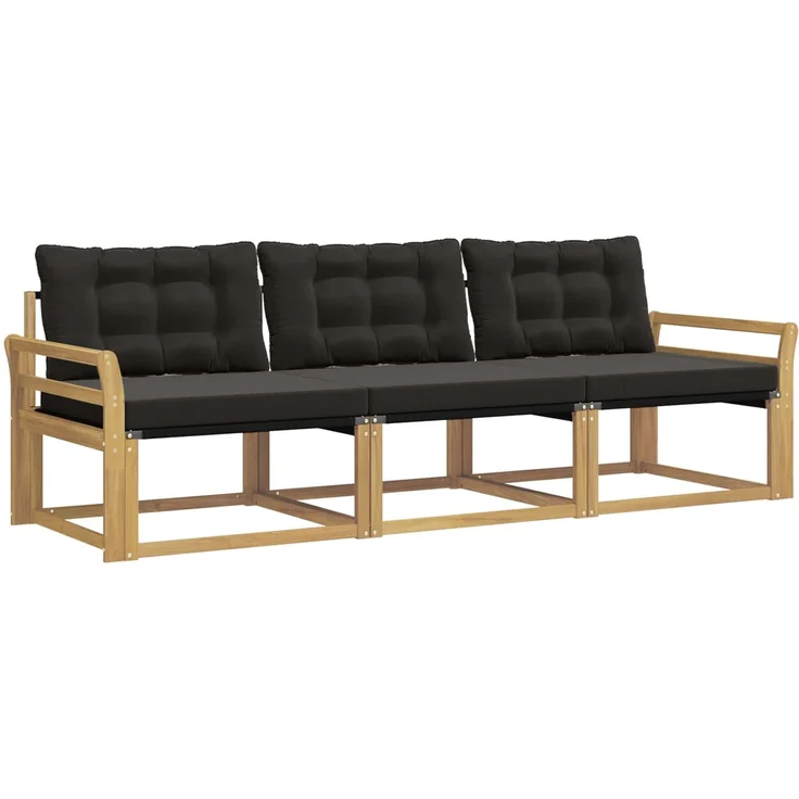 vidaXL Outdoor-Sofagarnitur 3 stk. Weiß und Schwarz 3388374 – Bild 2
