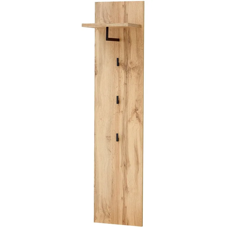 XORA 'SPARKS' Wandgarderobe Eiche Altholz Weiß, Holznachbildung Weiß, 35 x 153 x 30 cm, mit 3 Haken und Kleiderstange