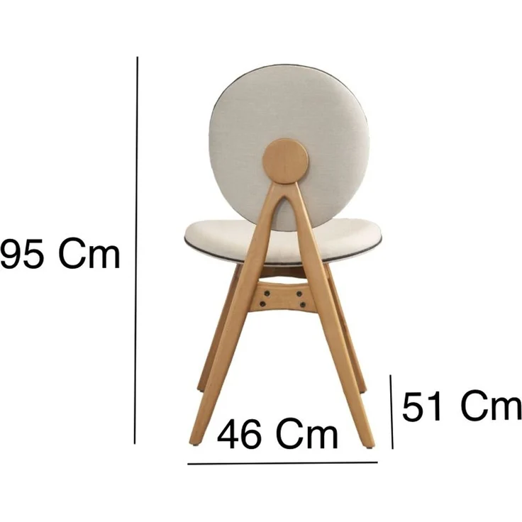 Skye Decor 'Touch - Oak, Beige' Stuhlset (2-teilig), Eiche / Beige, 52 x 91 x 44 cm – Bild 7