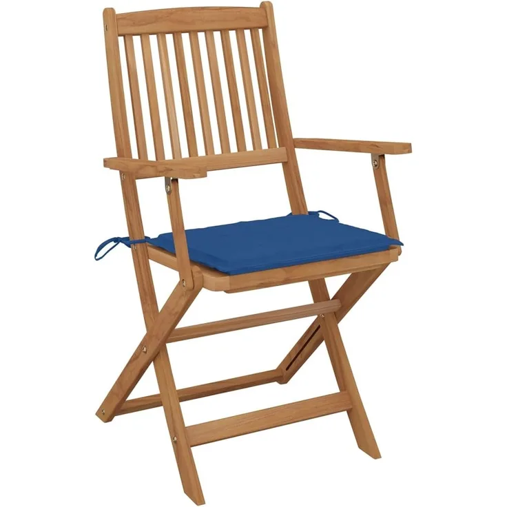 vidaXL Klappbare Gartenstühle 4 Stk. mit Kissen Massivholz Akazie 3064627