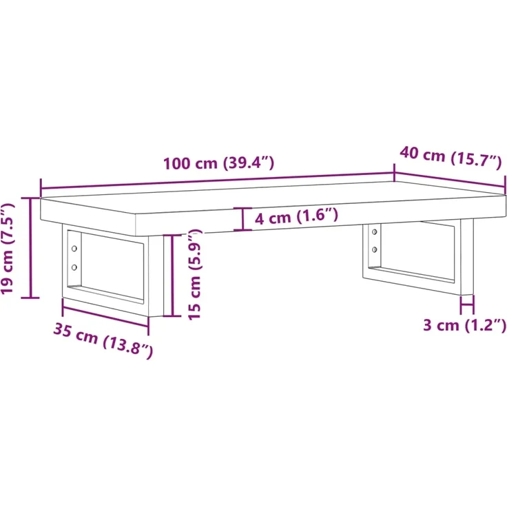 vidaXL Waschbeckenregal Wandmontage Stahl und Akazienholz 3302696 – Bild 10